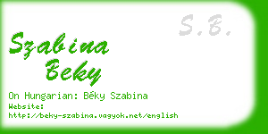 szabina beky business card